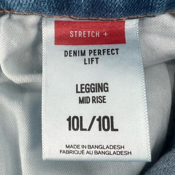 Express Denim Perfect Lift Mid Rise Stretch Jeggings Size 10 Long Women’s - Picture 4 of 5